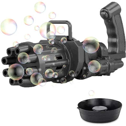 8 Hole Gatling Bubble Gun for Kids | Automatic Bubble Blaster Toy with Lights