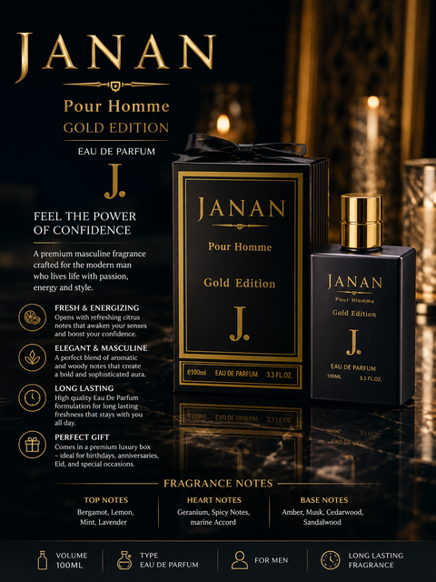 Premium Alcohol-Free Unisex Perfume | Citronella, Cardamom & Cedarwood | Black Glass Bottle