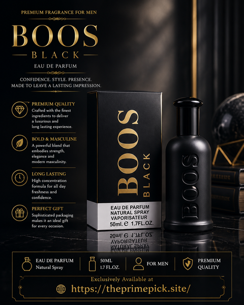 BOSS Black Eau De Parfum for Men | Premium Long-Lasting Fragrance | Luxury Natural Spray Perfume