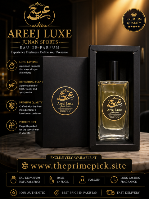 Areej Luxe Intense Eau De Parfum 50ml – Long Lasting Unisex Citrus Woody Perfume