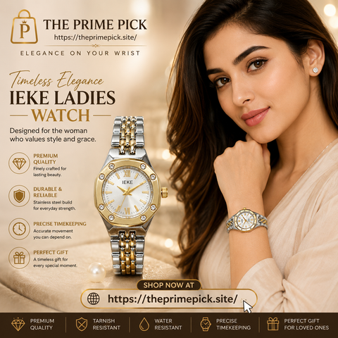 IEKE Luxury Two-Tone Crystal Women's Watch – Stainless Steel with Gift Box