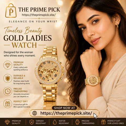 Luxury Gold Crystal Women's Bracelet Watch – Roman Dial Fashion Wrist Watch