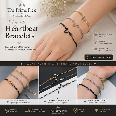 Heartbeat Chain Bracelet for Women | Minimalist Stainless Steel Love Bracelet