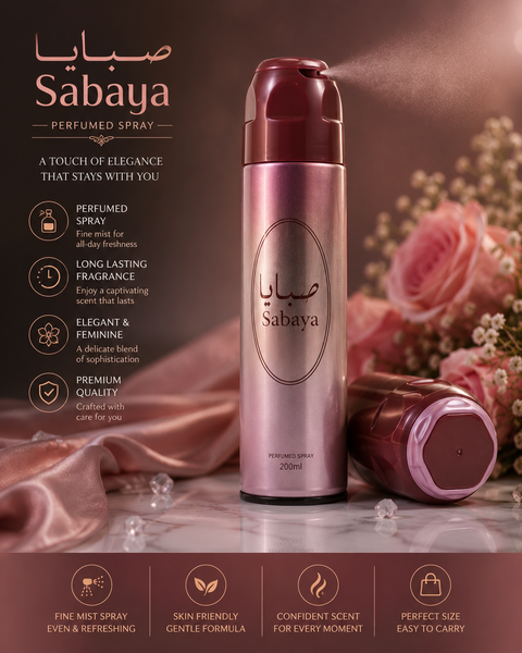 Sabaya Perfumed Body Spray for Women 200ml – Long Lasting Floral Fresh Deodorant Spray