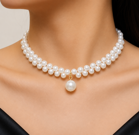 Royal Pearl Drop Necklace | Elegant Statement Necklace for Women