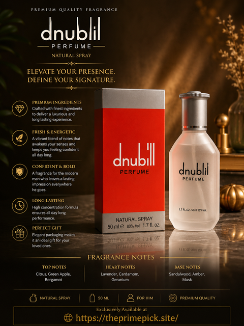 Dnubill Perfume for Men 50ml | Long-Lasting Eau De Parfum | Premium Natural Spray Fragrance