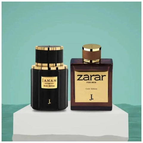 J. Janan Gold Edition & Zarar Gold Edition Perfume Combo for Men – Long Lasting Eau De Parfum Gift Set (100ml + 100ml)