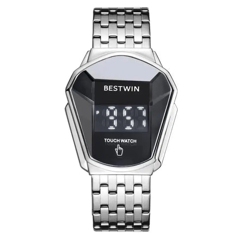 BESTWIN Luxury Gold Touch Digital Watch – LED Touch Screen Stainless Steel