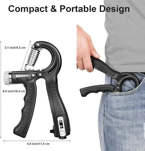 Adjustable Hand Grip Strengthener with Counter | 5–60KG Forearm Exerciser | Hand Grip Trainer for Gym & Fitness