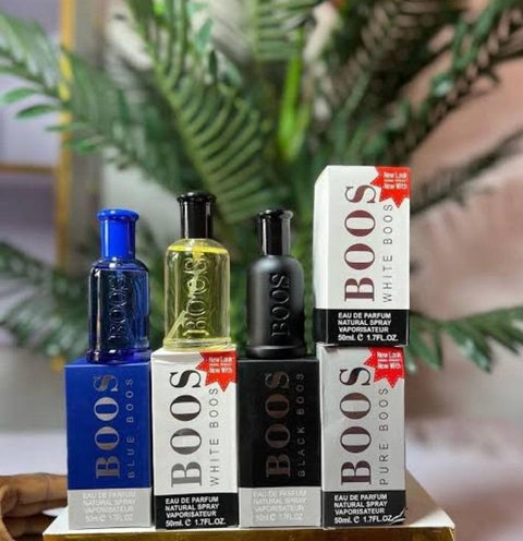 BOOS Premium Perfume Gift Set for Men (Pack of 3) | Blue, White & Black Long-Lasting Eau De Parfum | 50ml Each