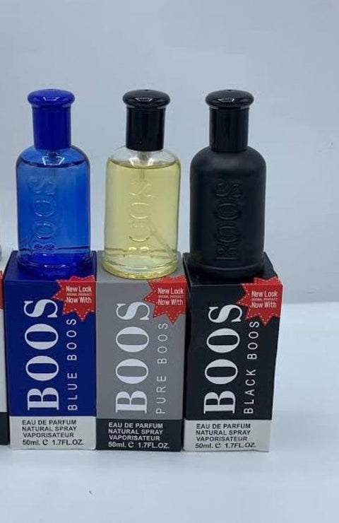 BOOS Premium Perfume Gift Set for Men (Pack of 3) | Blue, White & Black Long-Lasting Eau De Parfum | 50ml Each