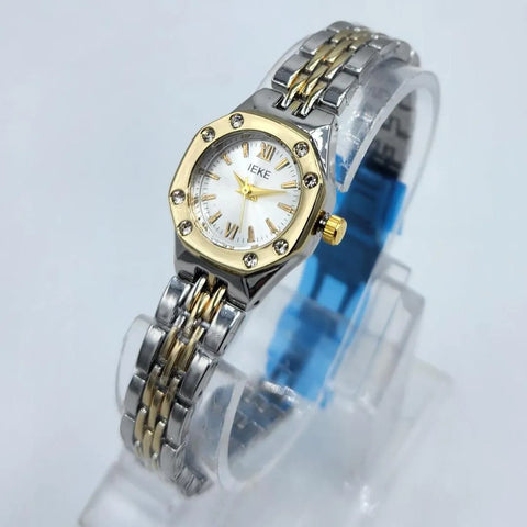 IEKE Luxury Two-Tone Crystal Women's Watch – Stainless Steel with Gift Box