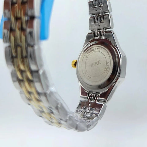 IEKE Luxury Two-Tone Crystal Women's Watch – Stainless Steel with Gift Box