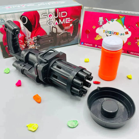 8 Hole Gatling Bubble Gun for Kids | Automatic Bubble Blaster Toy with Lights