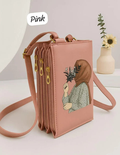 Mehroon Printed Crossbody Handbag – Elegant Women Fashion Bag