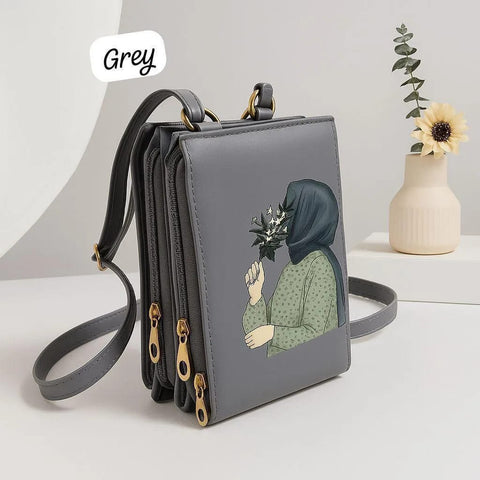 Mehroon Printed Crossbody Handbag – Elegant Women Fashion Bag