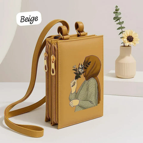 Mehroon Printed Crossbody Handbag – Elegant Women Fashion Bag