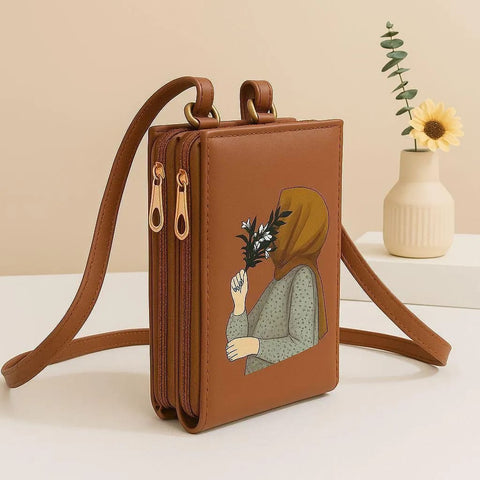 Mehroon Printed Crossbody Handbag – Elegant Women Fashion Bag