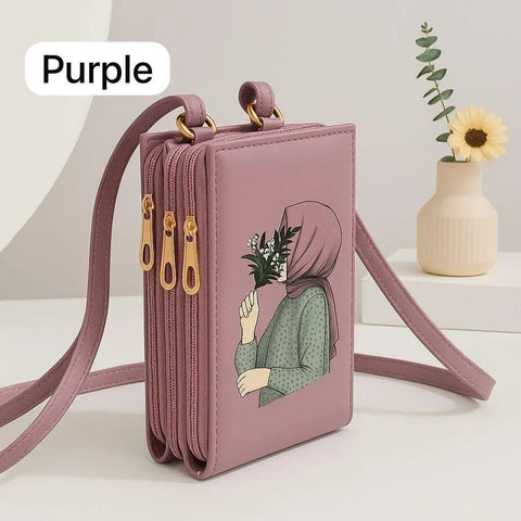 Mehroon Printed Crossbody Handbag – Elegant Women Fashion Bag