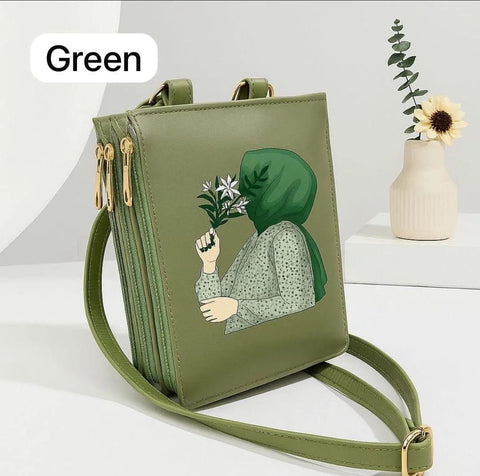 Mehroon Printed Crossbody Handbag – Elegant Women Fashion Bag